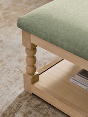 Soft Texture Sage Green Lancaster Coffee Table Footstool - Image 2 of 2