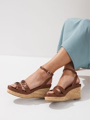 Tan Brown Standard/Wide Fit Forever Comfort® Double Strap Wedges - Image 1 of 9