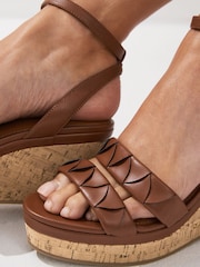 Tan Brown Standard/Wide Fit Forever Comfort® Double Strap Wedges - Image 2 of 9