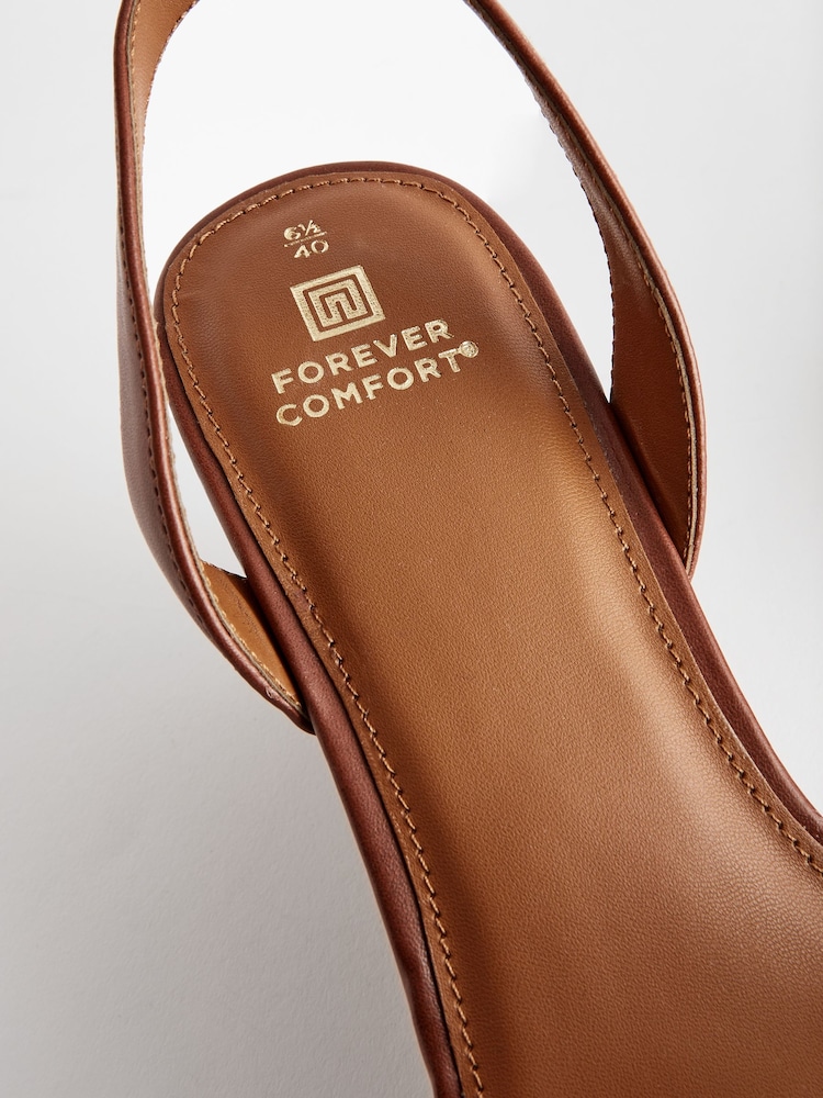 Tan Brown Standard/Wide Fit Forever Comfort® Double Strap Wedges - Image 8 of 9