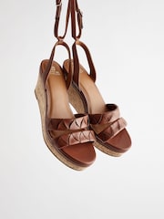 Tan Brown Standard/Wide Fit Forever Comfort® Double Strap Wedges - Image 9 of 9