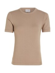 Calvin Klein Brown Modal Rib T-Shirt - Image 4 of 6