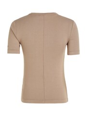 Calvin Klein Brown Modal Rib T-Shirt - Image 5 of 6