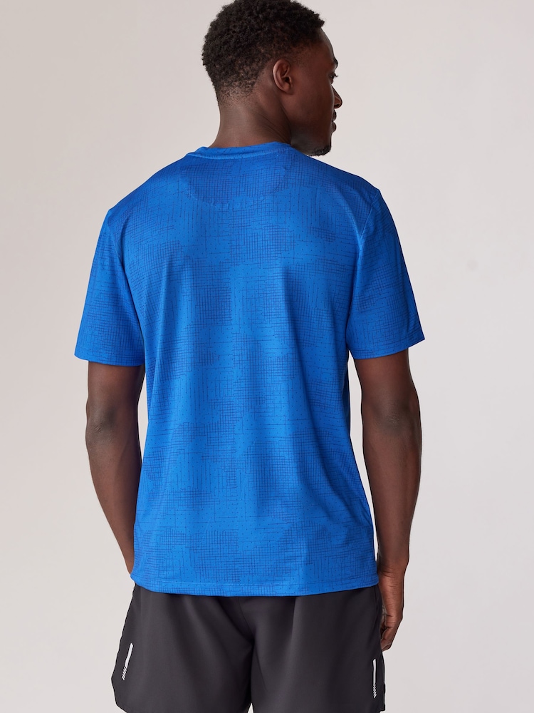 Cobalt Blue Active Gym Printed Training T-Shirt - Image 2 of 7