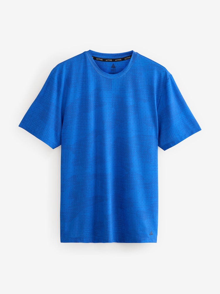 Cobalt Blue Active Gym Printed Training T-Shirt - Image 5 of 7