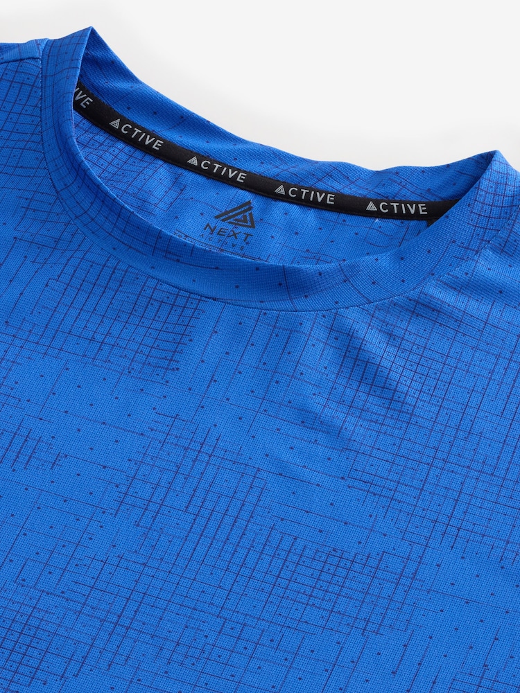 Cobalt Blue Active Gym Printed Training T-Shirt - Image 6 of 7