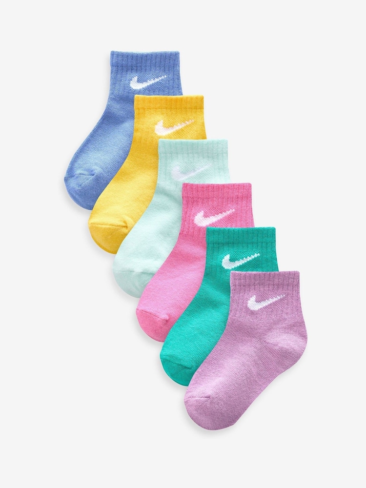 Nike Purple Infant Swoosh Ankle Socks 6 Pack - Image 1 of 7 Nike Purple Infant Swoosh Ankle Socks 6 Pack - Image 1 of 7