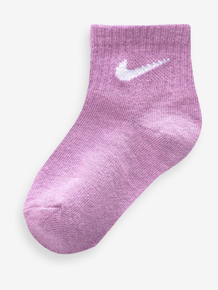 Nike Purple Infant Swoosh Ankle Socks 6 Pack - Image 7 of 7 Nike Purple Infant Swoosh Ankle Socks 6 Pack - Image 7 of 7