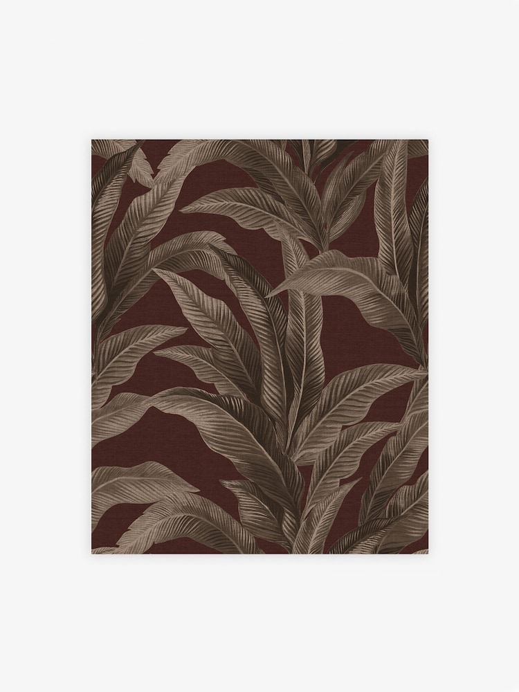 Damson Glamtique Leaf A4 Wallpaper Sample - Image 2 of 5
