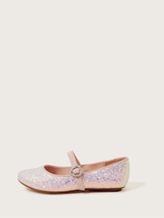 Monsoon Pink Sparkle Ballerina Flat Shoes - Image 1 of 3