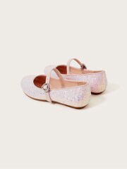 Monsoon Pink Sparkle Ballerina Flat Shoes - Image 3 of 3