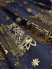 Monsoon Blue Flick Foil Print Scuba Dress - Image 3 of 3