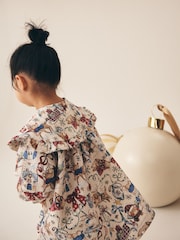 Cream Christmas Santa Bear Long Sleeve Collar Dress (3mths-7yrs) - Image 3 of 8
