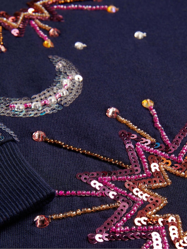 Monsoon Blue Sequin Star Embellished Tunic - Image 1 of 3
