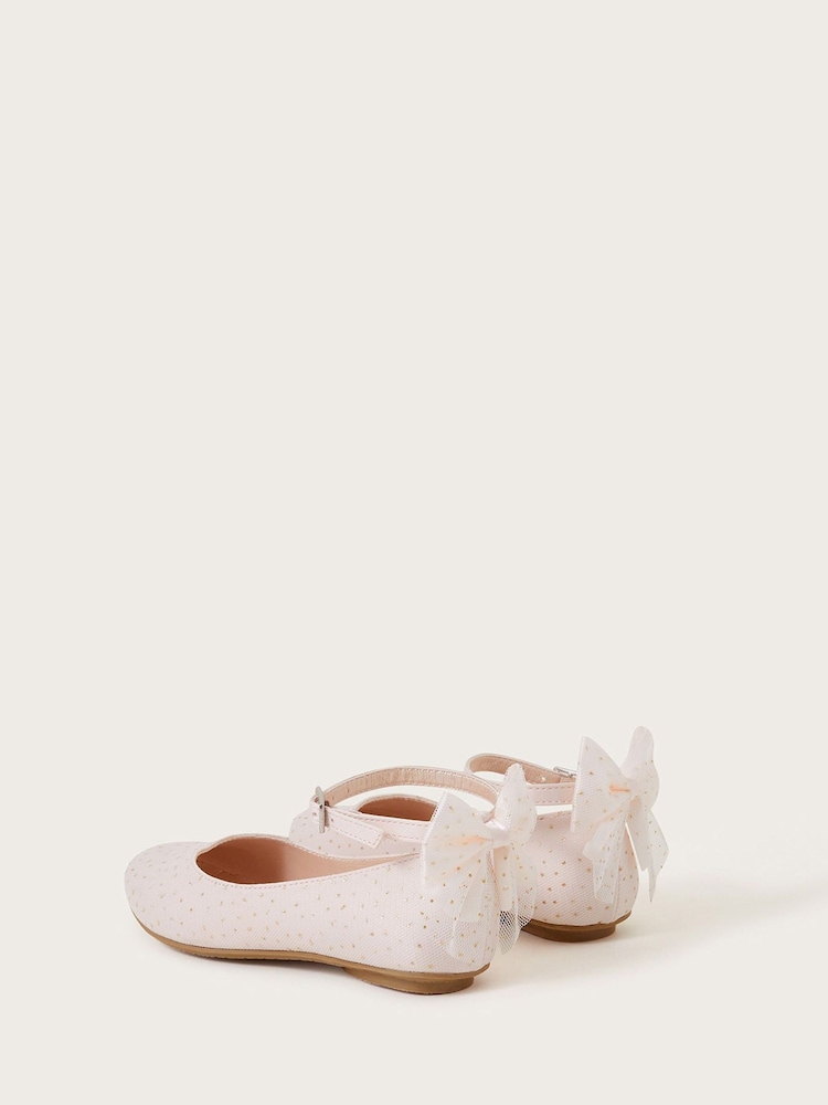 Monsoon Lila Glitzernde und gepunktete, flache Ballerinas - Bild 3 von 3