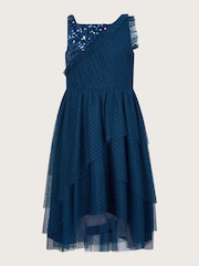 Monsoon Blue Kylie Sequin Shoulder Dress - Image 1 of 3