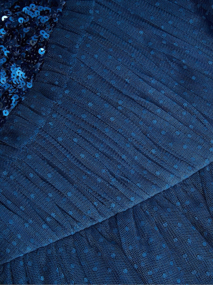 Monsoon Blue Kylie Sequin Shoulder Dress - Image 3 of 3