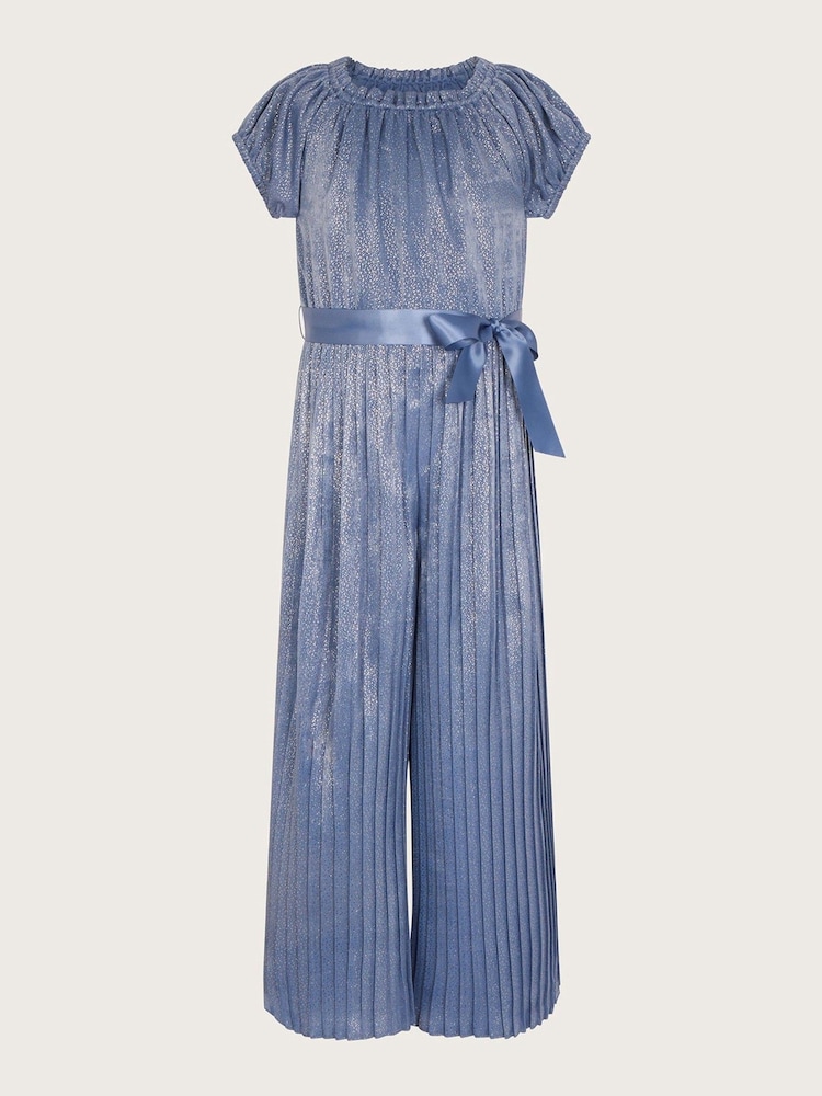Monsoon Blue Foil Print Pleated Jumpsuit - Image 1 of 3