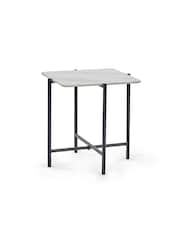 Julian Bowen White Marble Siena Square Lamp Table - Image 2 of 3