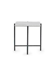 Julian Bowen White Marble Siena Square Lamp Table - Image 3 of 3