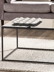 Julian Bowen Smoked Glass and Black Chicago Coffee Table - Image 1 of 4