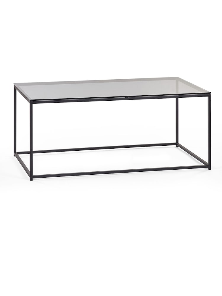 Julian Bowen Smoked Glass and Black Chicago Coffee Table - Image 2 of 4