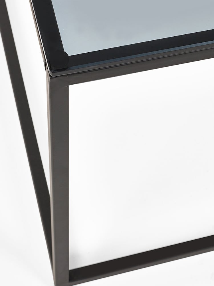 Julian Bowen Smoked Glass and Black Chicago Coffee Table - Image 4 of 4