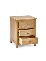 Julian Bowen Brown Mallory 3 Drawer Bedside - Image 2 of 5