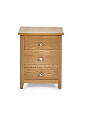 Julian Bowen Brown Mallory 3 Drawer Bedside - Image 3 of 5