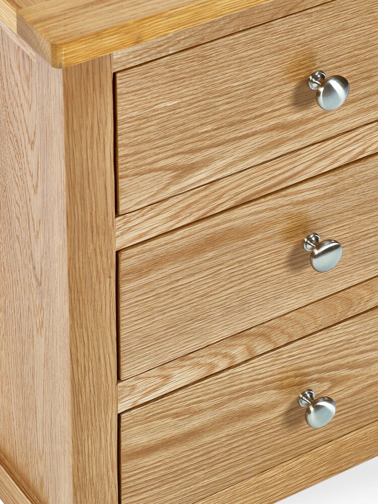 Julian Bowen Brown Mallory 3 Drawer Bedside - Image 5 of 5