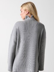 Pretty Lavish Grey Amory Grown Neck Knit Jumper - Image 2 of 3