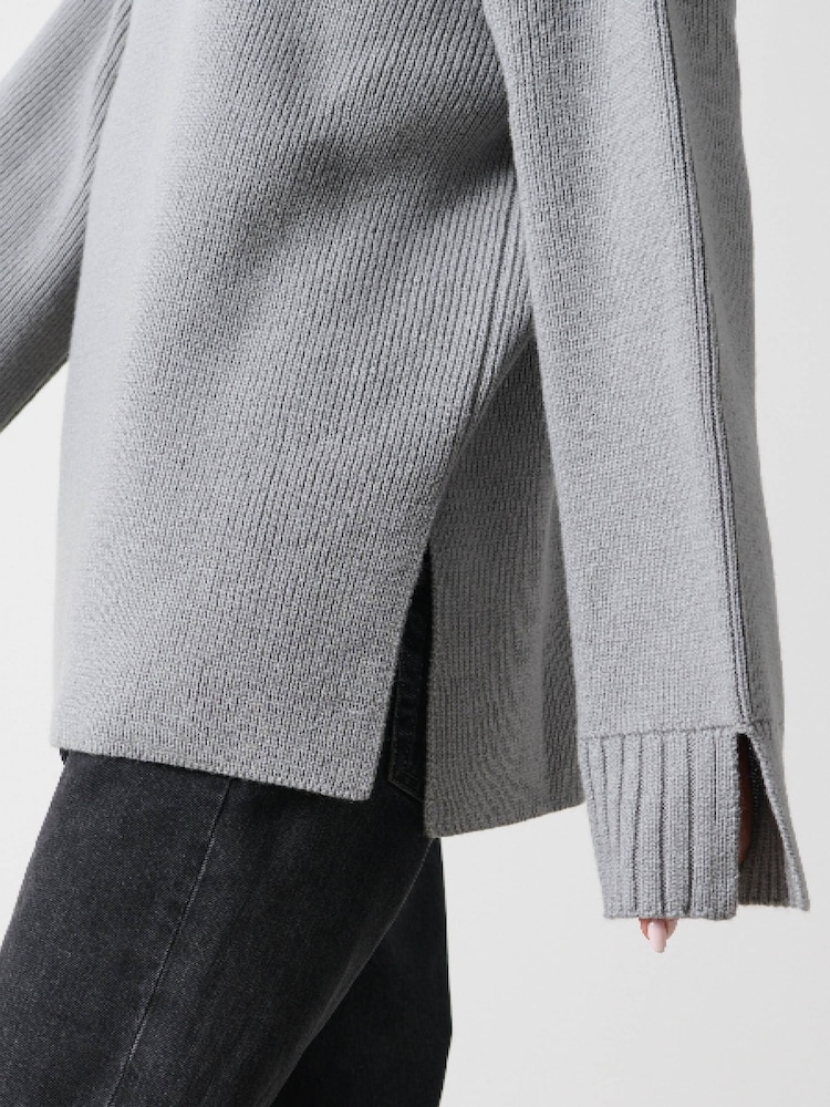 Pretty Lavish Grey Amory Grown Neck Knit Jumper - Image 3 of 3