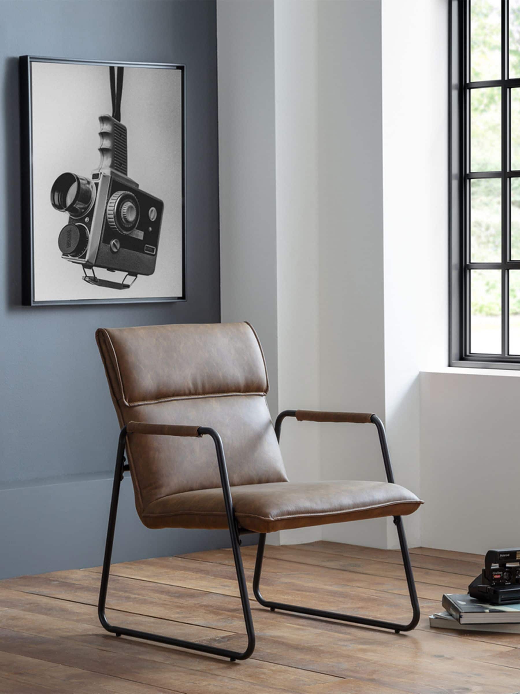 Julian Bowen Gramercy Brown And Black Faux Leather Chair - Image 5