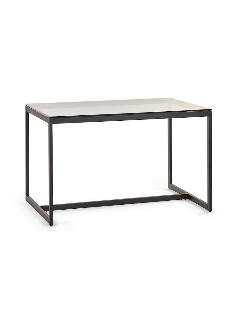 Julian Bowen Smoked Glass and Black Chicago Dining Table - Image 2 of 3