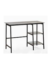 Julian Bowen Smoked Glass and Black Chicago Desk - Image 2 of 5