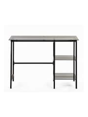 Julian Bowen Smoked Glass and Black Chicago Desk - Image 3 of 5