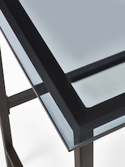 Julian Bowen Smoked Glass and Black Chicago Desk - Image 5 of 5