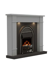Be Modern Dark Grey Broadwell Timber Electric Fireplace - Image 4 of 6