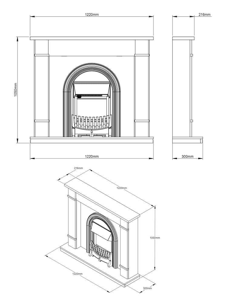 Be Modern Dark Grey Broadwell Timber Electric Fireplace - Image 6 of 6