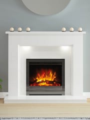 Be Modern White Madalyn Micro Marble Electric Fireplace - Image 1 of 5