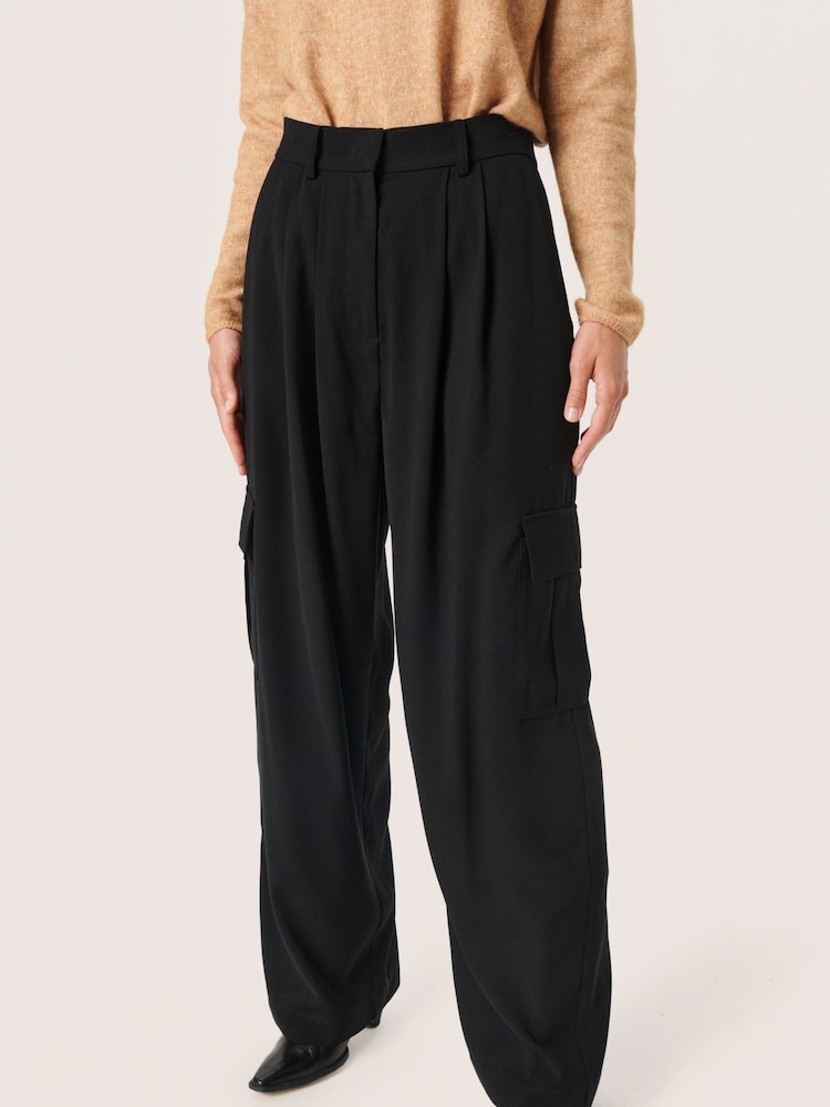 Soaked in Luxury Shirley Wide Leg Cargo Trousers - Image 1 of 6