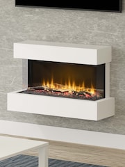 Be Modern Ash White Avant Wall Mounted Electric Fire - Image 1 of 6