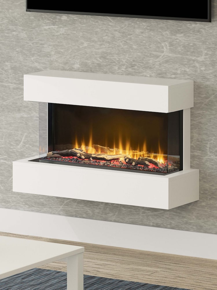 Be Modern Ash White Avant Wall Mounted Electric Fire - Image 1 of 6
