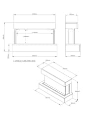 Be Modern Ash White Avant Wall Mounted Electric Fire - Image 4 of 6