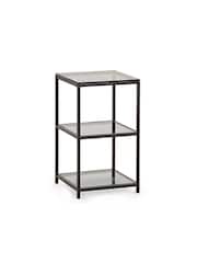 Julian Bowen Smoked Glass and Black Chicago Tall Narrow Side Table Smoked Glass - Image 2 of 4