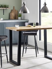 Julian Bowen Oak and Metal Brooklyn Bar Table - Image 1 of 5