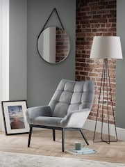 Julian Bowen Grey Lucerne Velvet Chair - Image 1 of 4