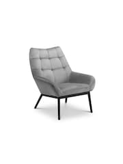 Julian Bowen Grey Lucerne Velvet Chair - Image 2 of 4