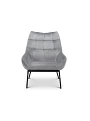Julian Bowen Grey Lucerne Velvet Chair - Image 3 of 4