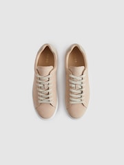 Reiss Stone Finley Nubuck Leather Lace-Up Trainers - Image 3 of 5